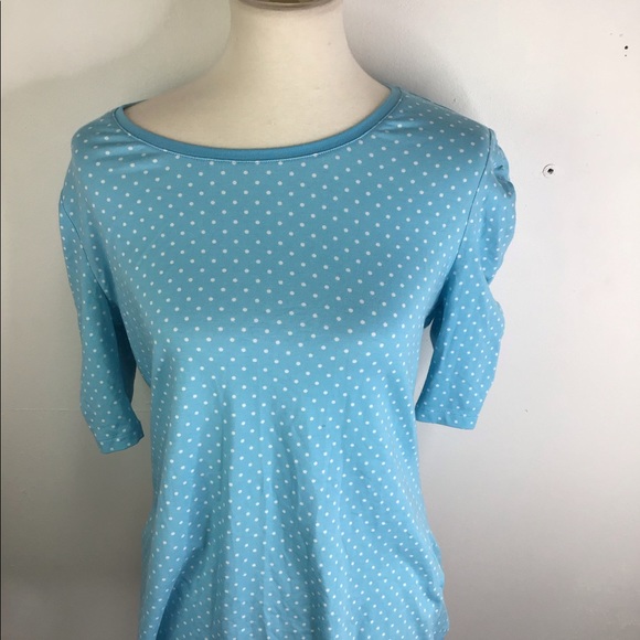 Isaac Mizrahi! Polka-Dot Ruched Knit Top NEW - Picture 5 of 6